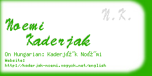 noemi kaderjak business card